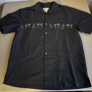 Havana jacks cafe button up shirt sleeve shirt sz large